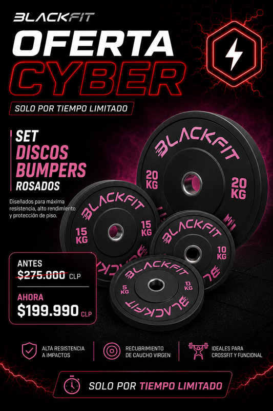 Pack 100 kilos Bumpers  Blackfit Pink